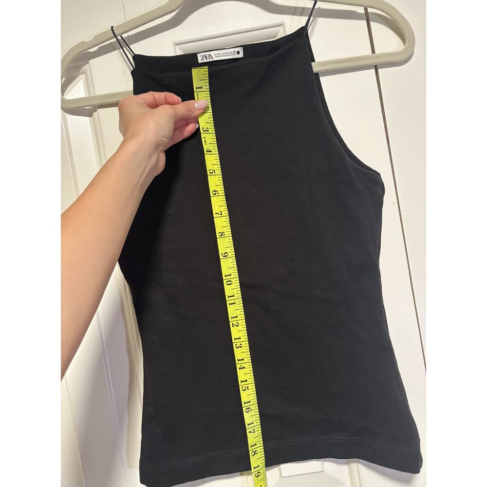 Zara Black Halter Neck Sleeveless Top S - Picture 5 of 6